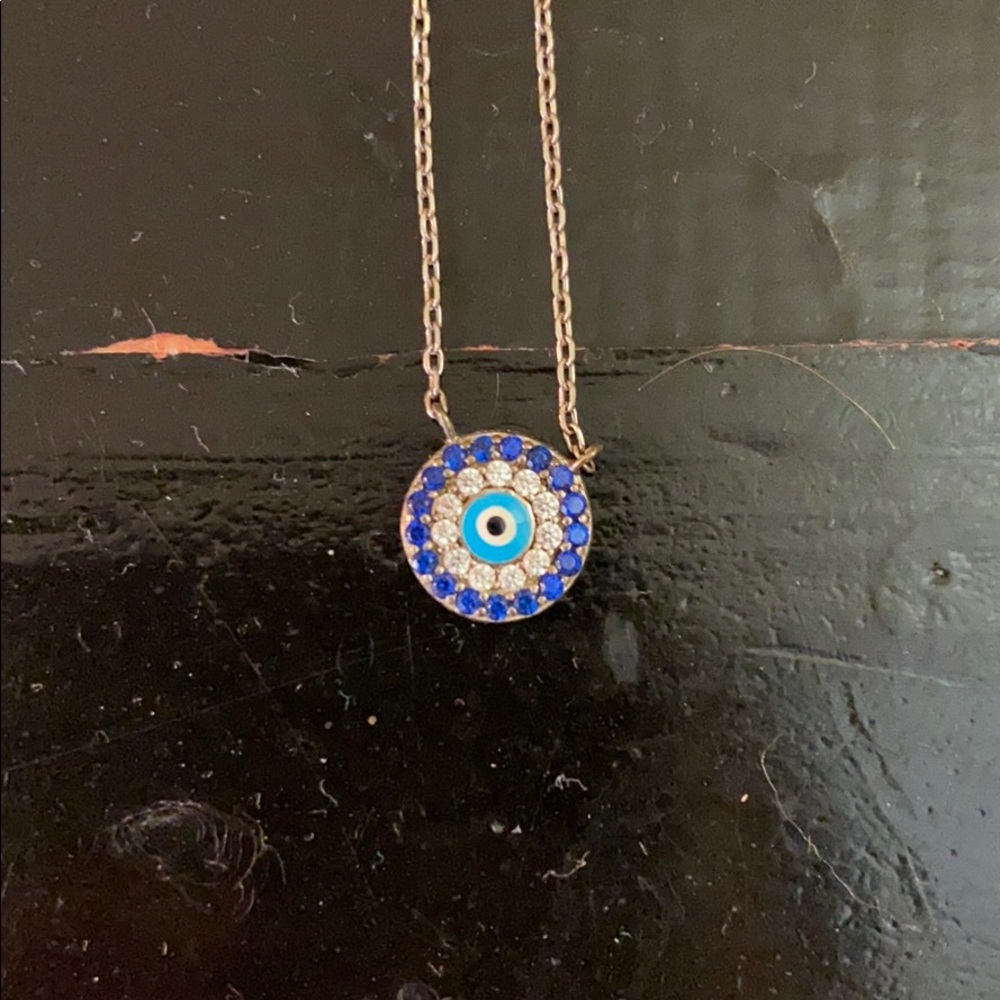 3/$13 blue eye crystal necklace